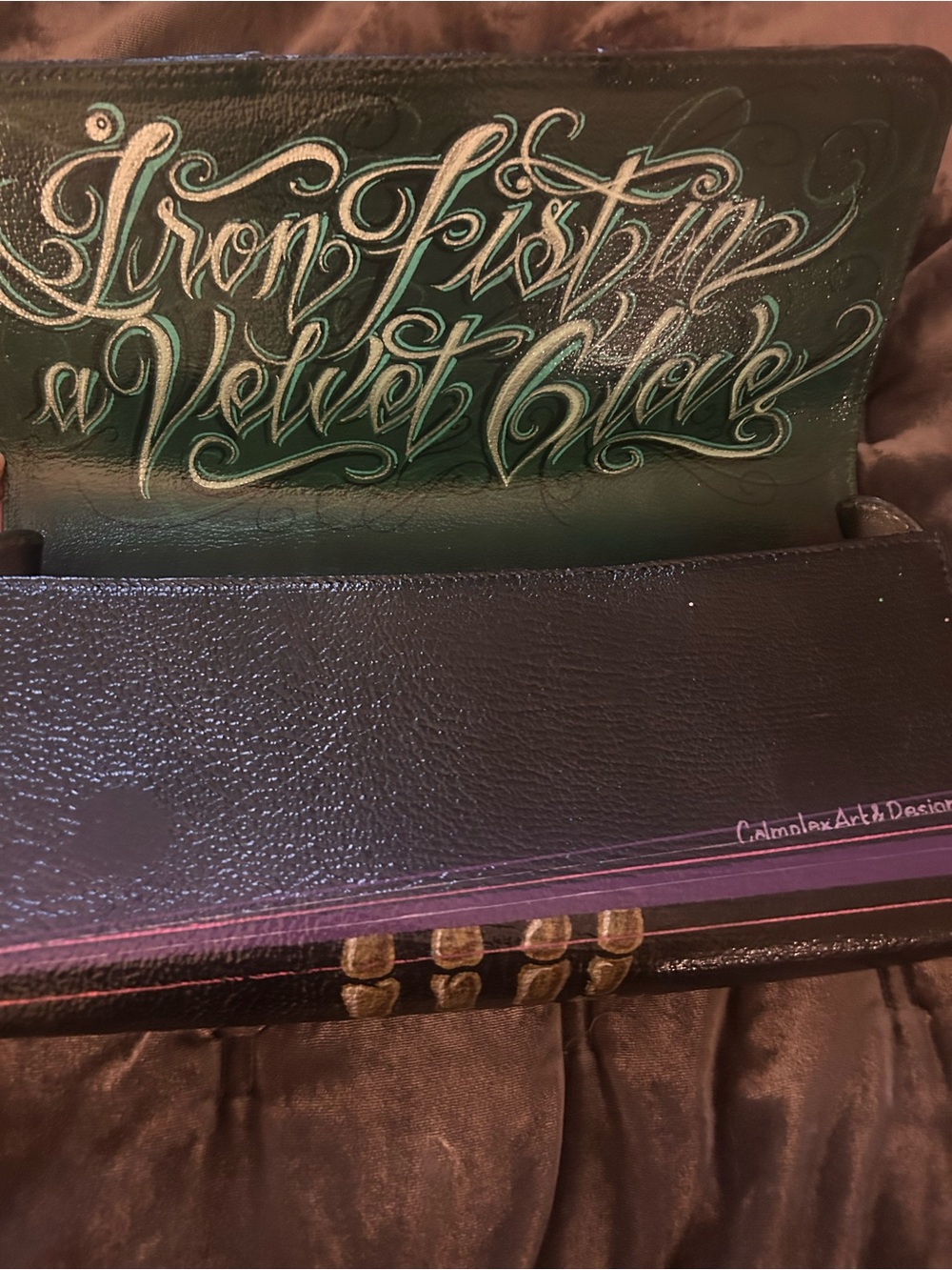 Perrin Women's Glove Clutch with Edgy Accents - Picture 3 of 4
